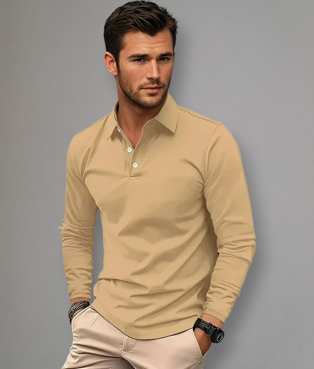 Luca – Long Sleeve Slim Fit Polo Shirt