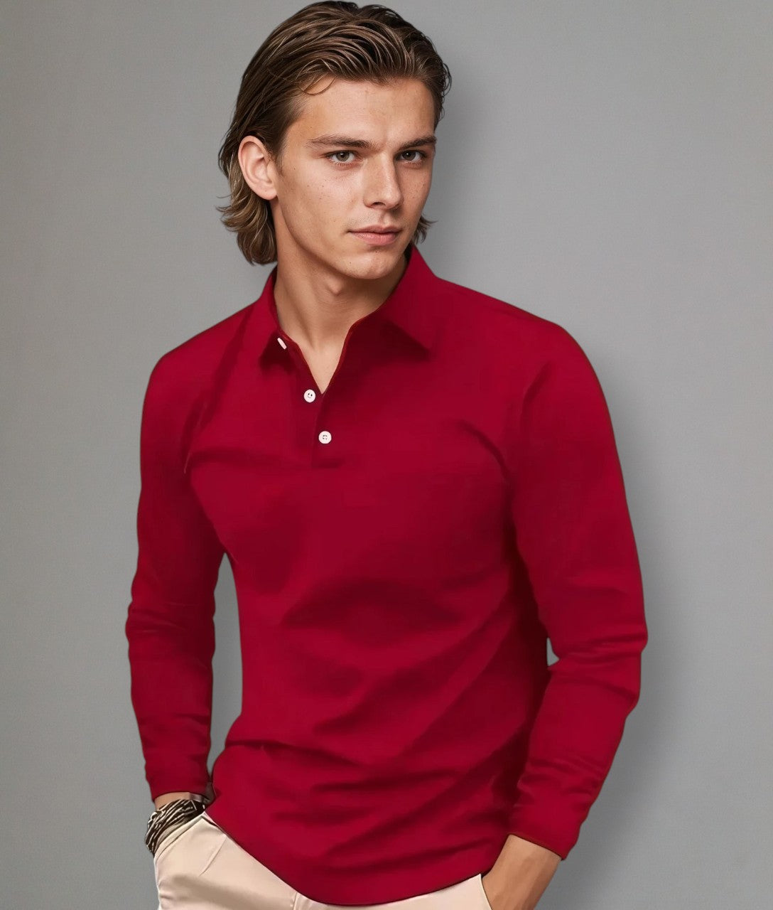 Luca – Long Sleeve Slim Fit Polo Shirt