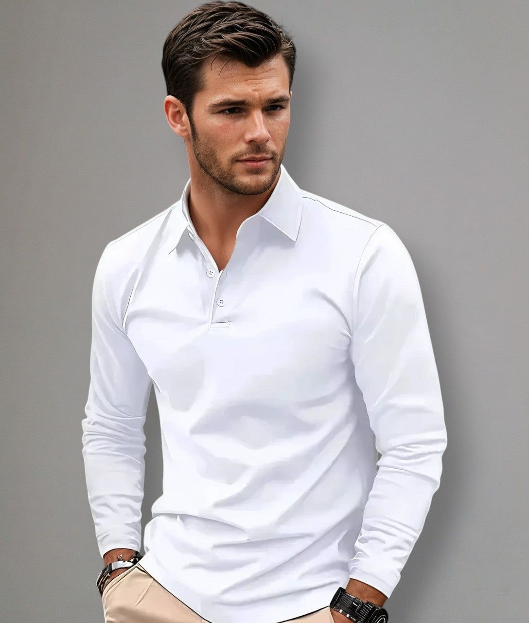 Luca – Long Sleeve Slim Fit Polo Shirt