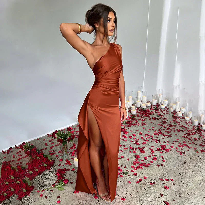Inez – One-Shoulder Draped Gown
