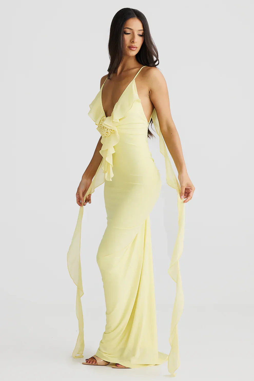 Rosalia – Ruched Mermaid Ruffle Gown