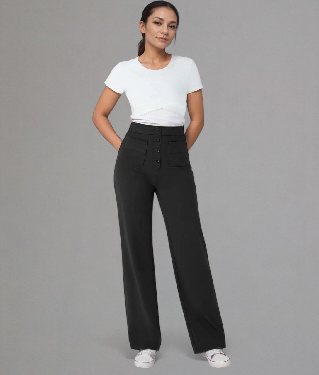 Omnia – Flattering High-Waist Trousers for Effortless Elegance