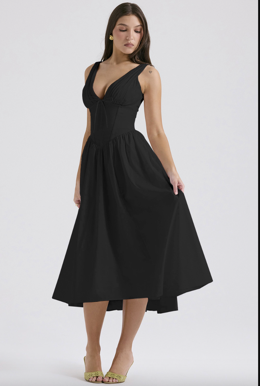 Lavinia – Corset-Bodice Midi Dress