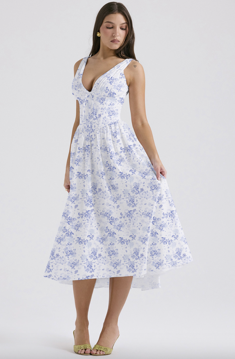 Lavinia – Corset-Bodice Midi Dress