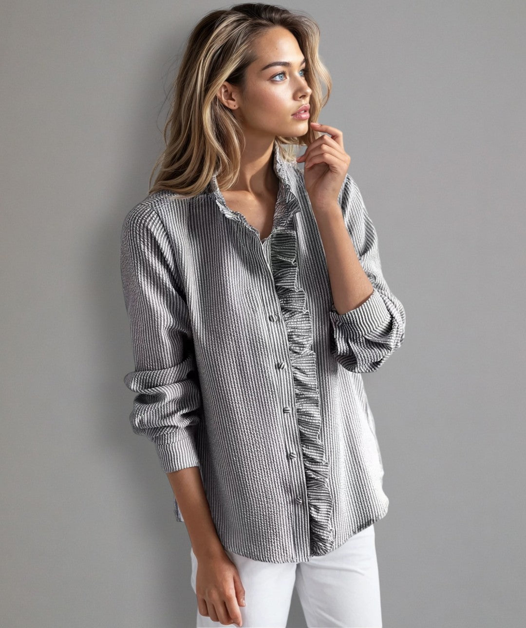 Clara – Pleated Blouse with Elegant Finish