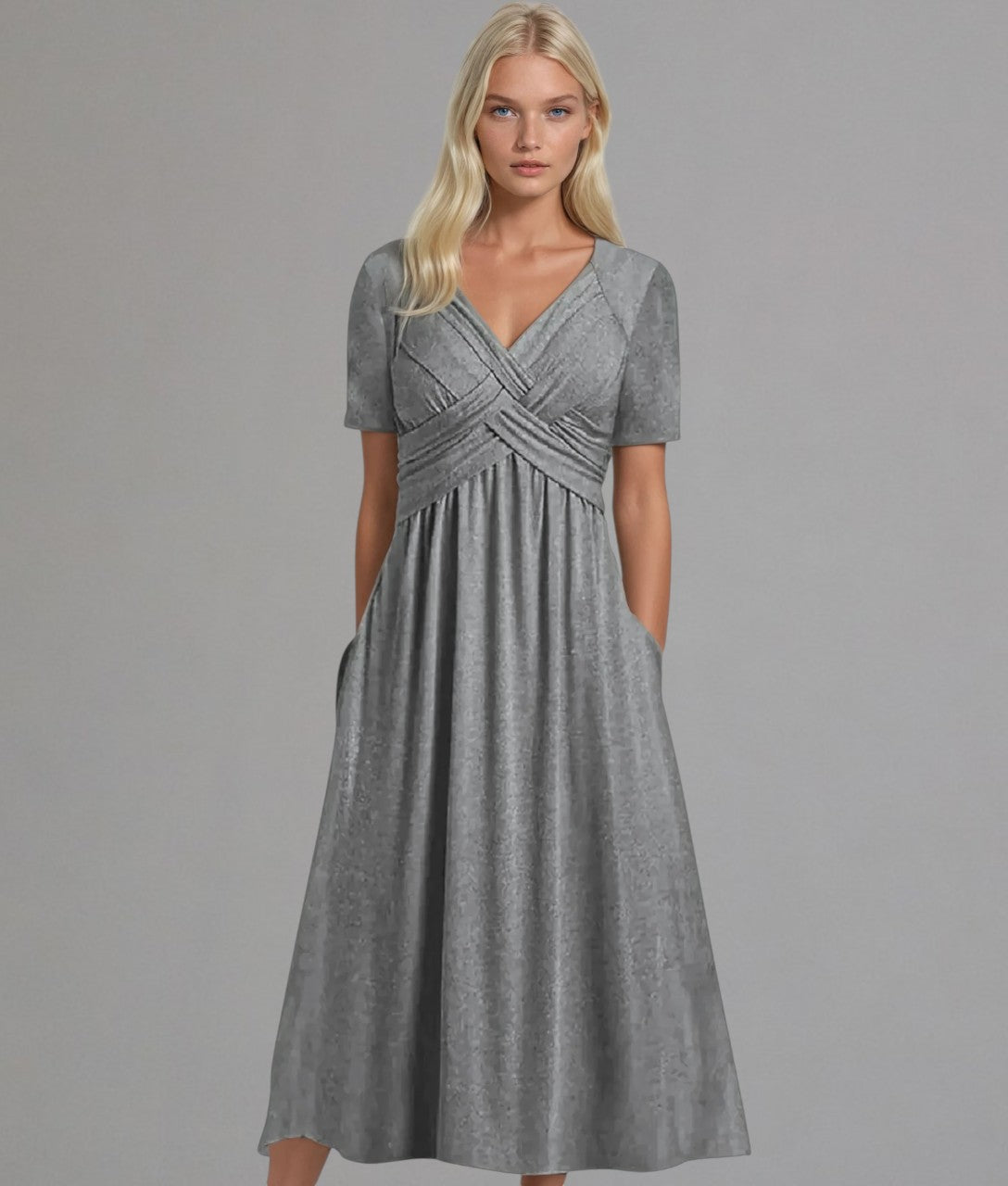 Celestia – Riviera Dream Diagonal Cross Midi Dress