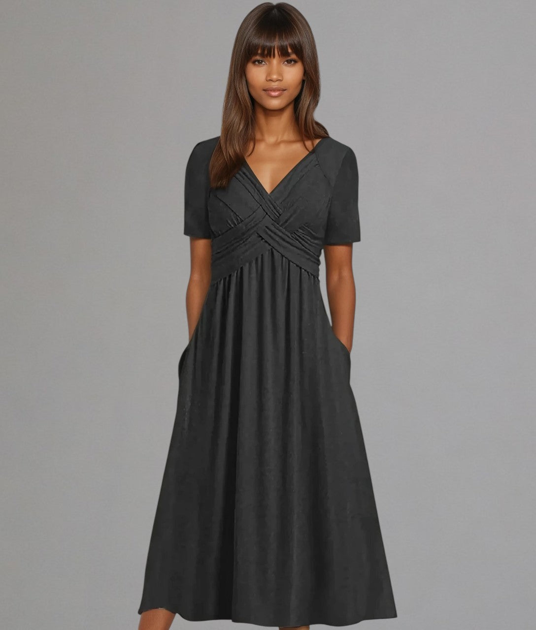 Celestia – Riviera Dream Diagonal Cross Midi Dress