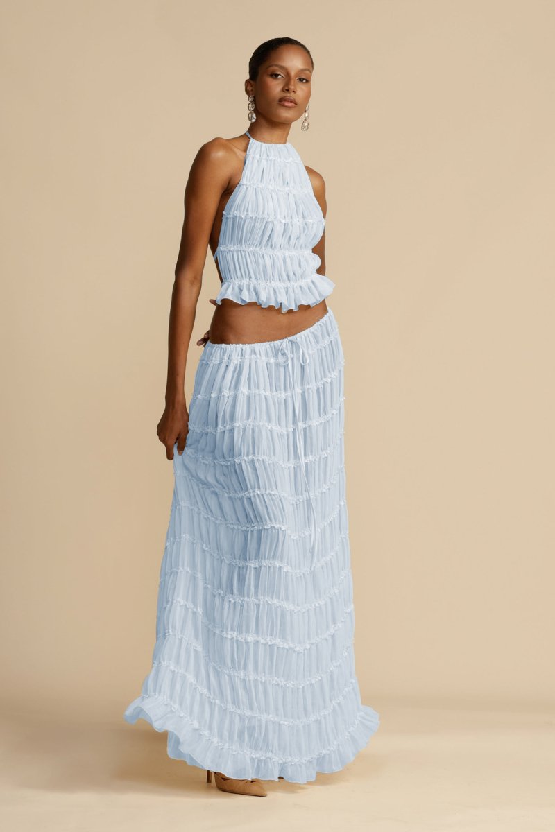 Backless pleated set