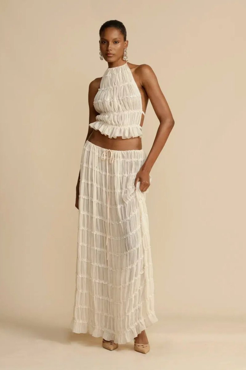 Backless pleated set