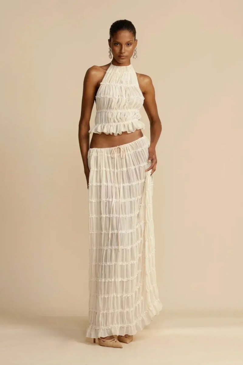 Backless pleated set