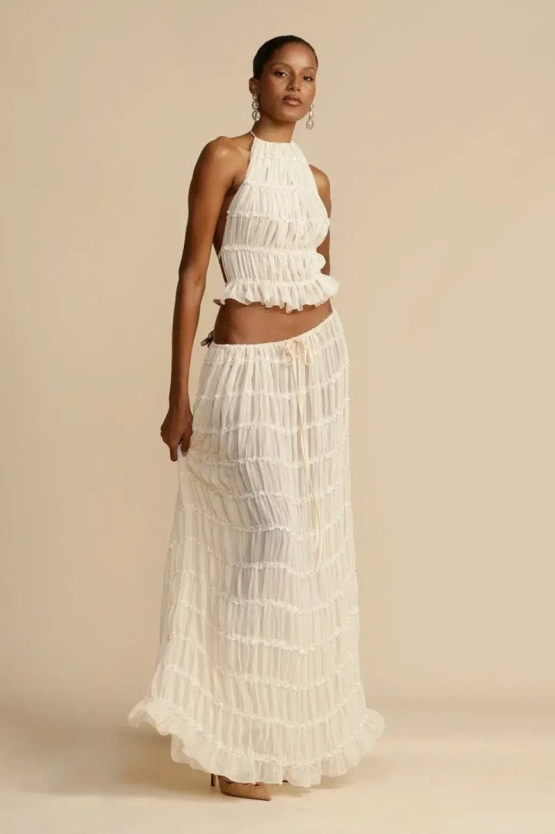 Backless pleated set