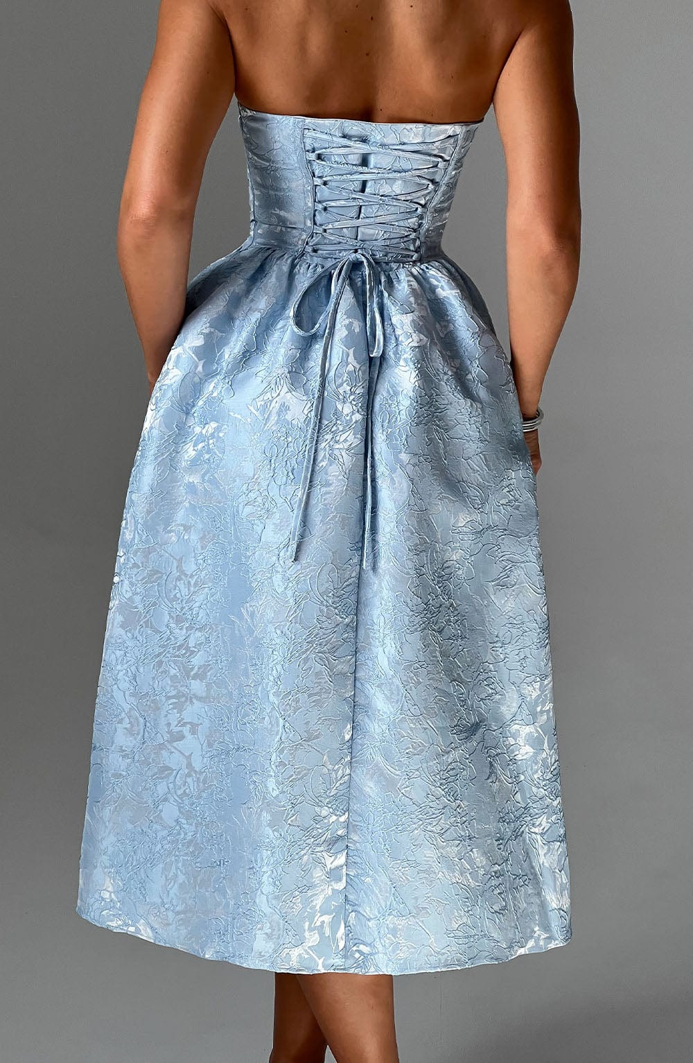 Floriana – Jacquard Strapless Corset Dress