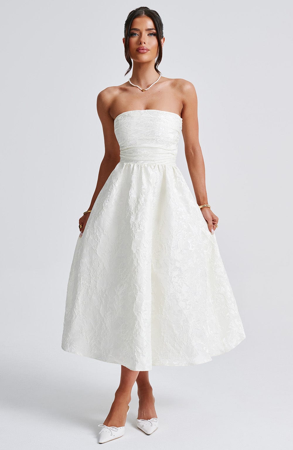 Floriana – Jacquard Strapless Corset Dress