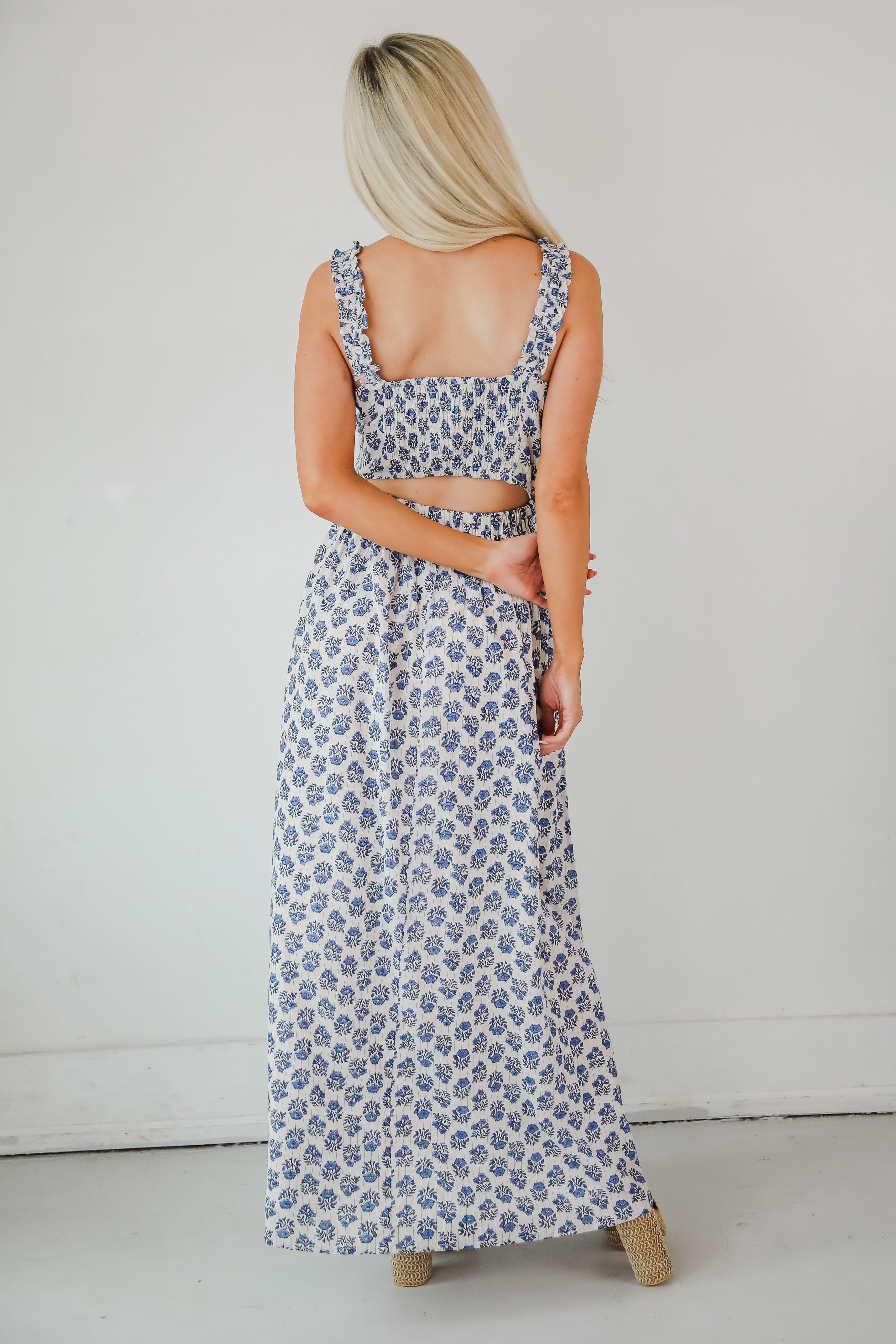 Olivia - Element Blue Floral Maxi Dress