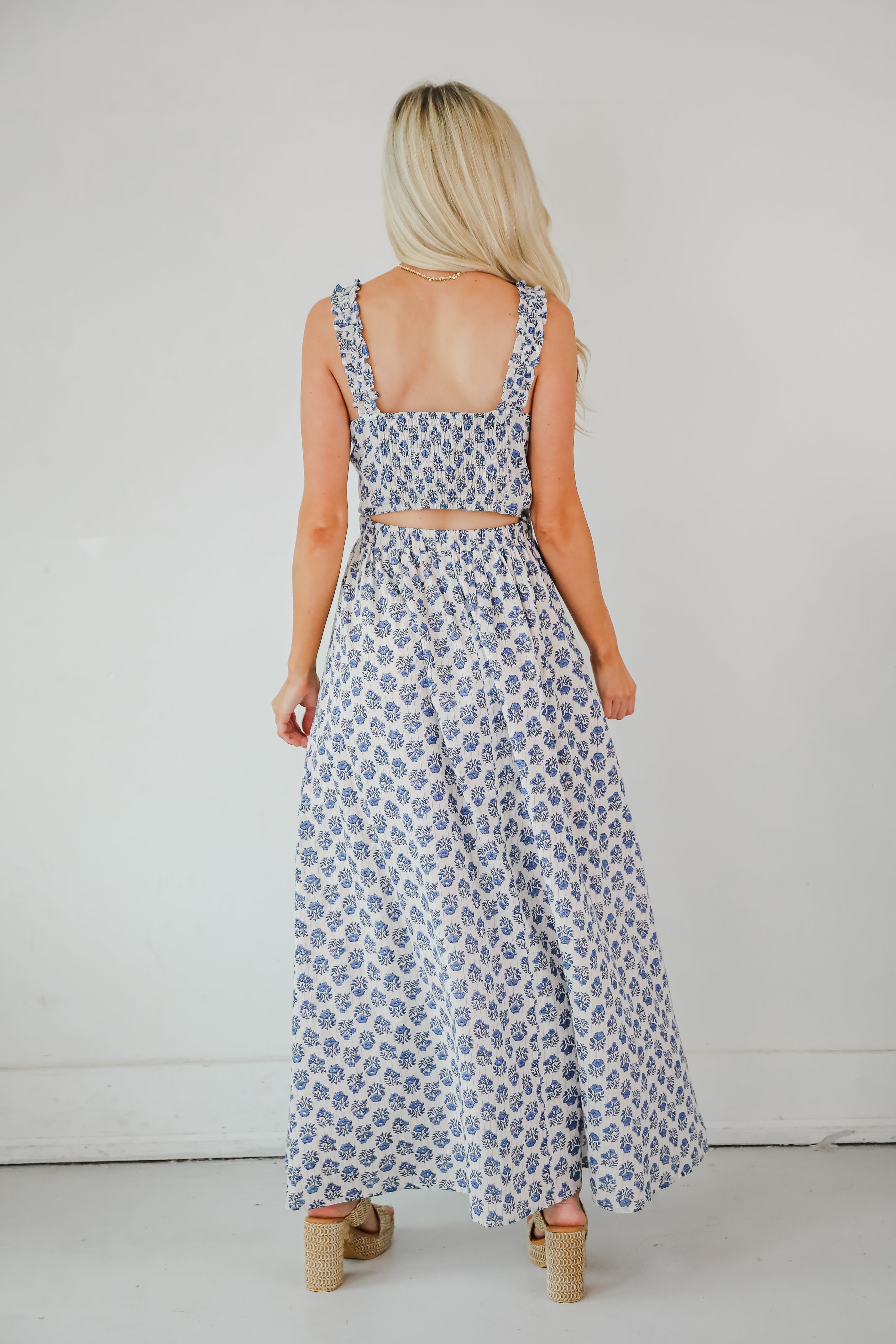 Olivia - Element Blue Floral Maxi Dress