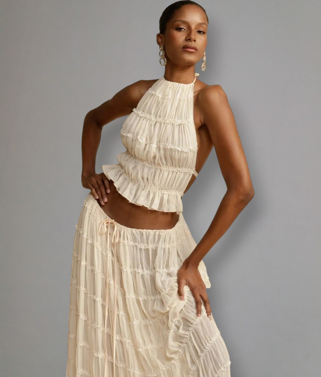 Amara – Elegant Two-Piece Lace-Up Set