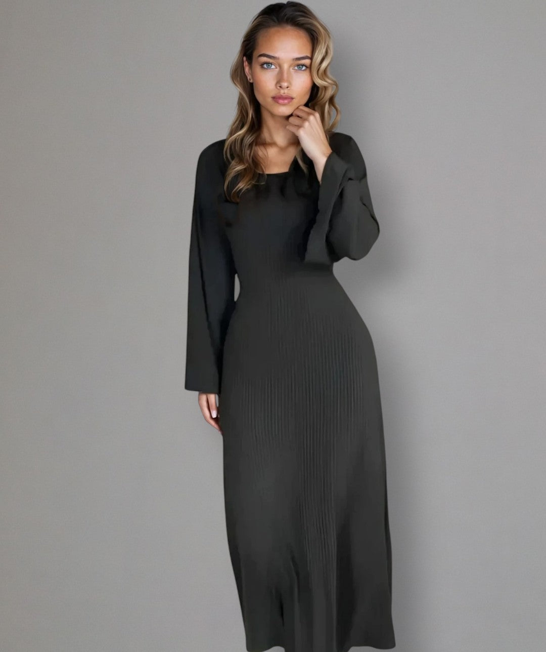 Charlotte – Ribbed Tie-Back Elegant Evening Dress
