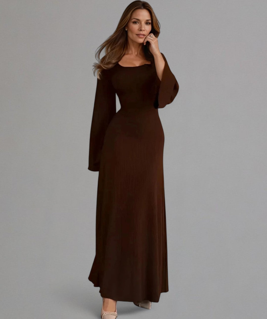 Charlotte – Ribbed Tie-Back Elegant Evening Dress