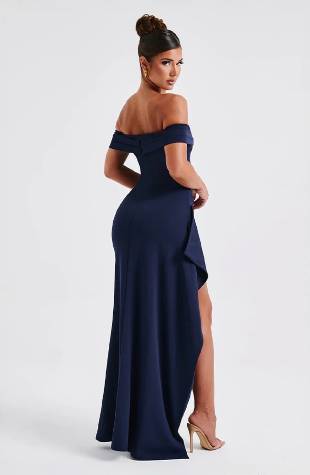 Bianella – Off-Shoulder Thigh-Split Gown