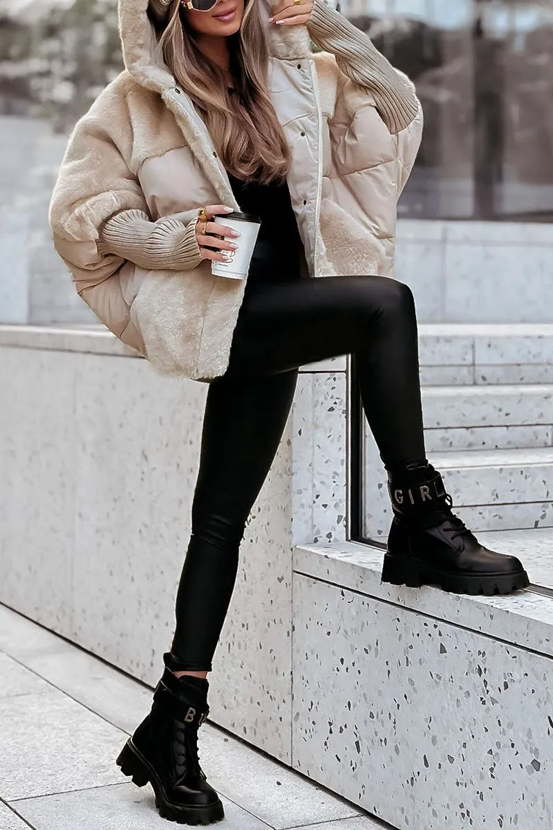 Bomber jacket with hood