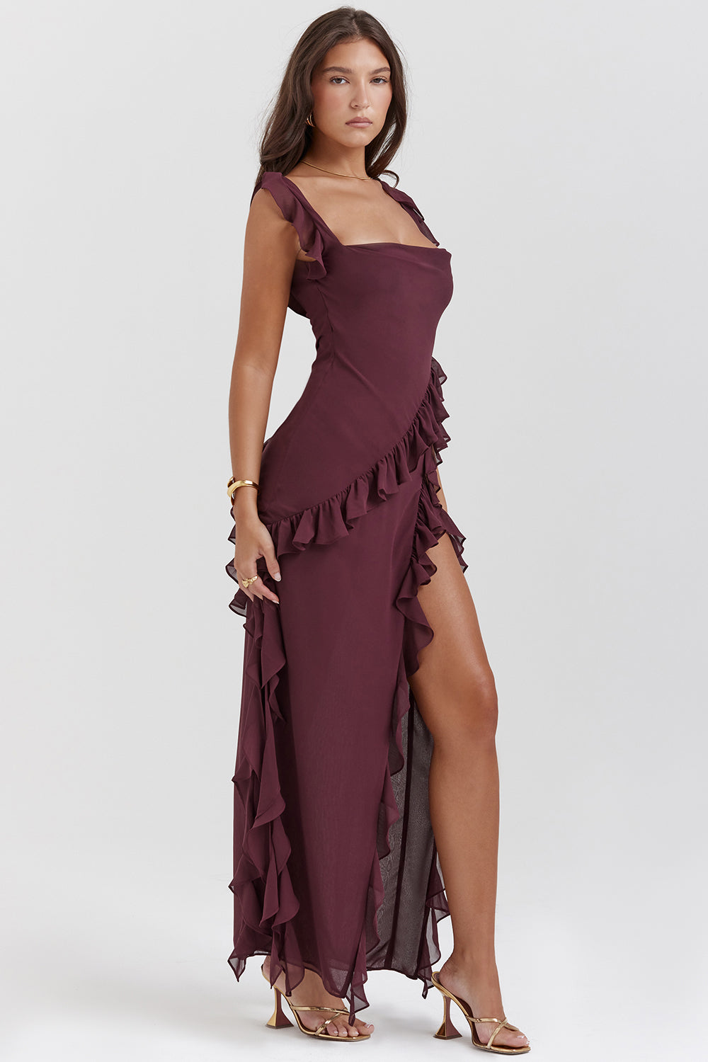 Aurora – Ruffled Asymmetric Gown