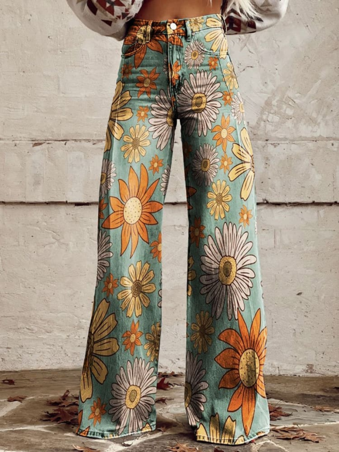 Floriva – Wide Leg Vintage Floral Trousers