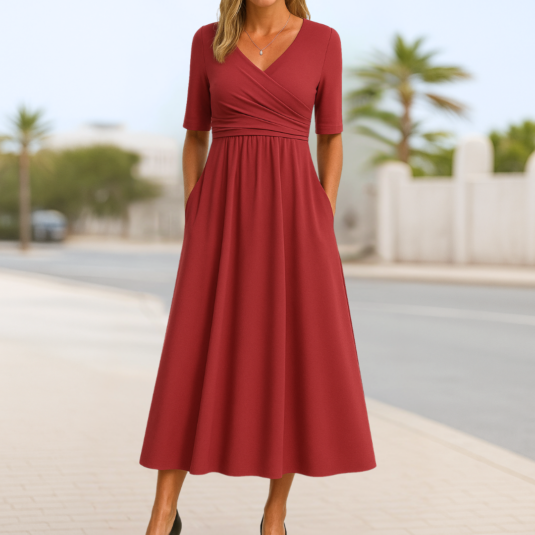 Monique™ | Crossed dress with short sleeves