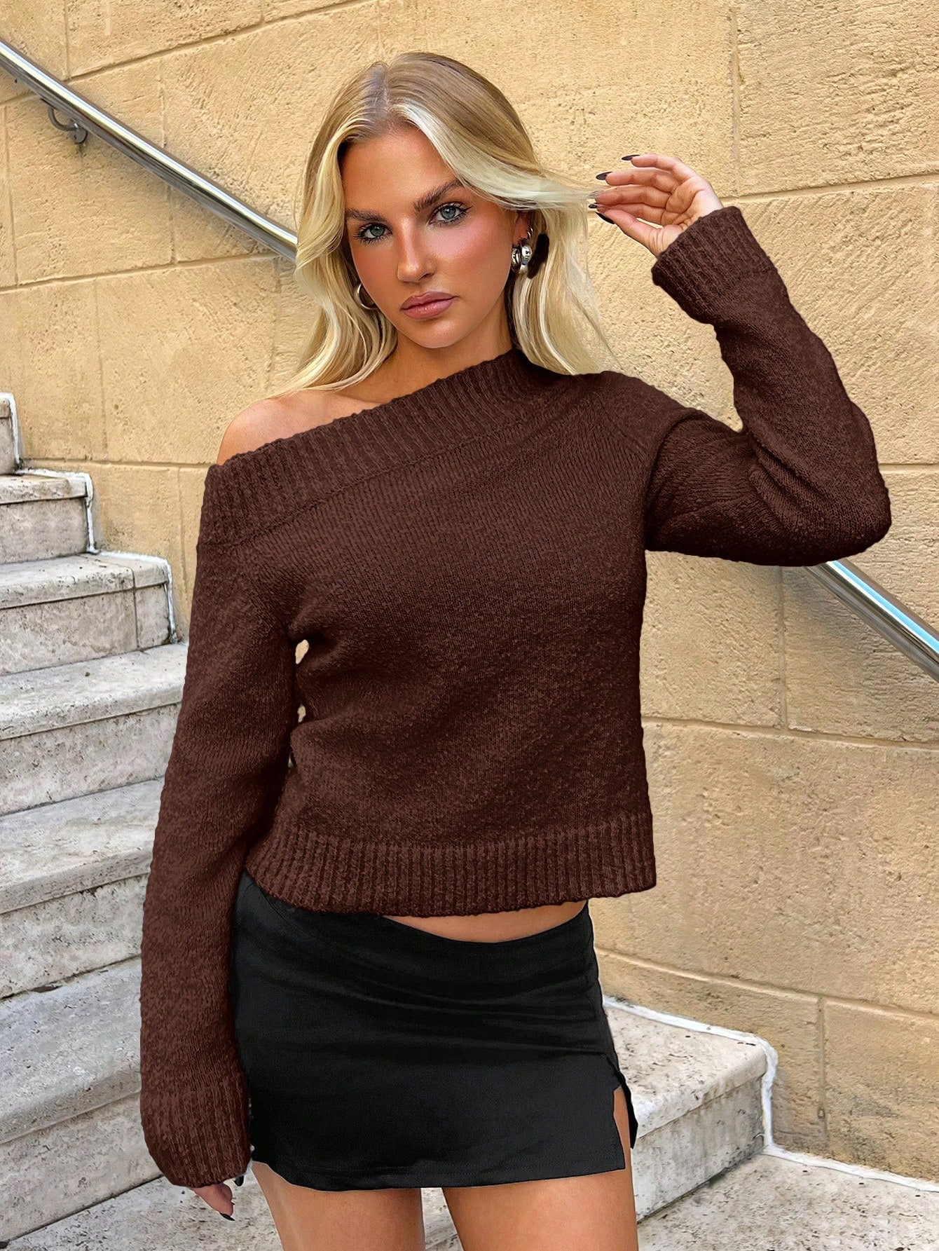 Open Shoulder Sweater