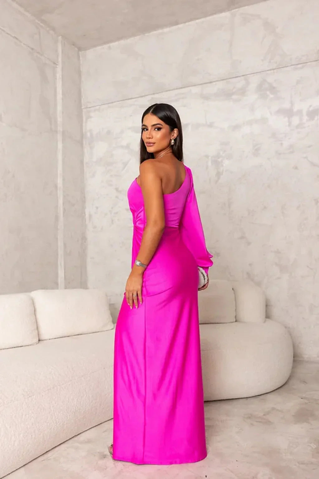 Yolina – One-Shoulder Draped Gown