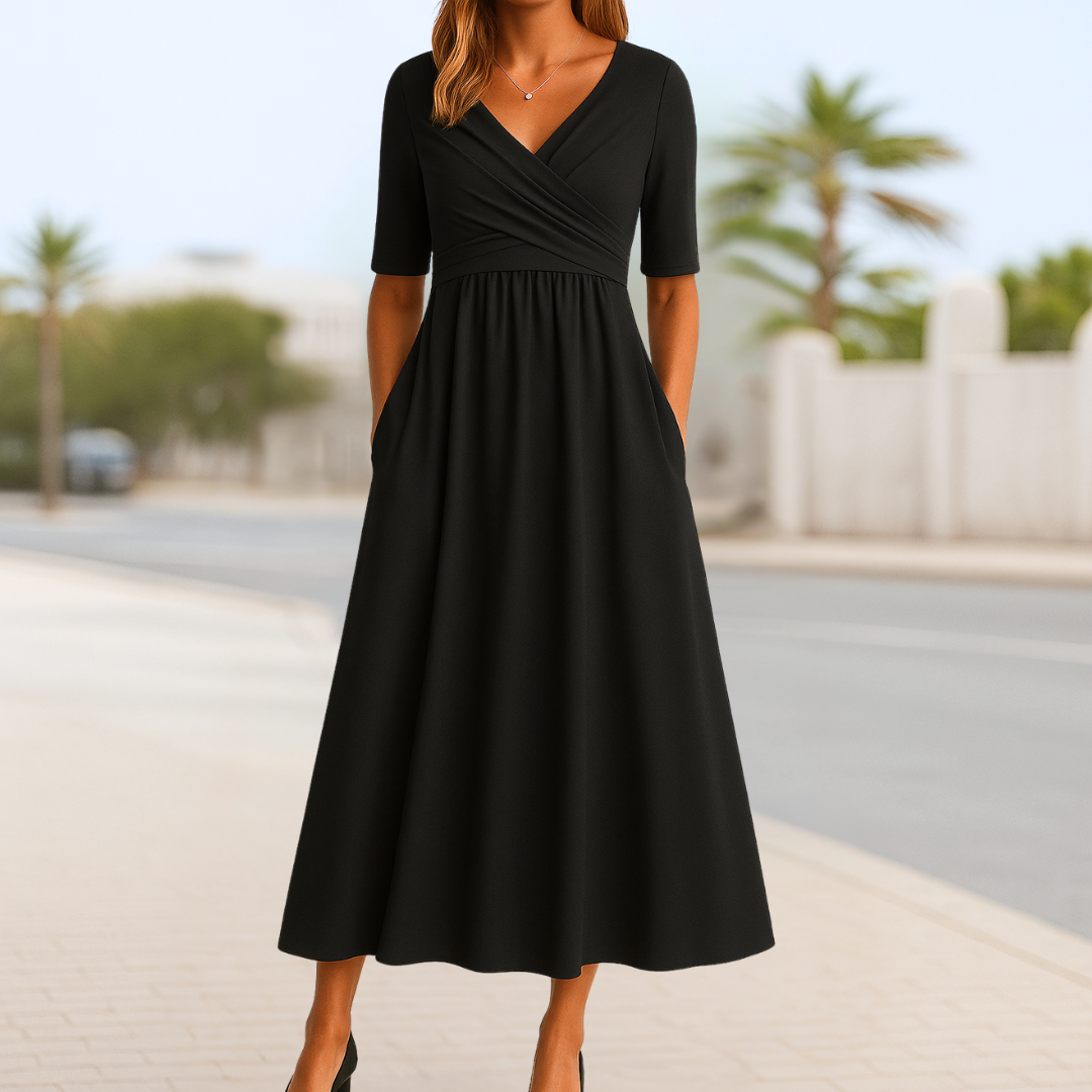 Monique™ | Crossed dress with short sleeves