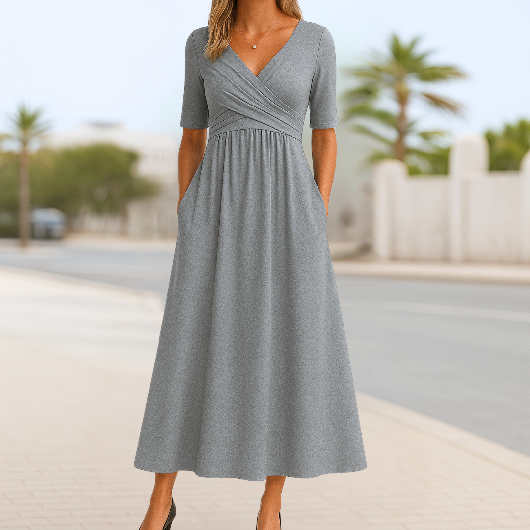 Monique™ | Crossed dress with short sleeves