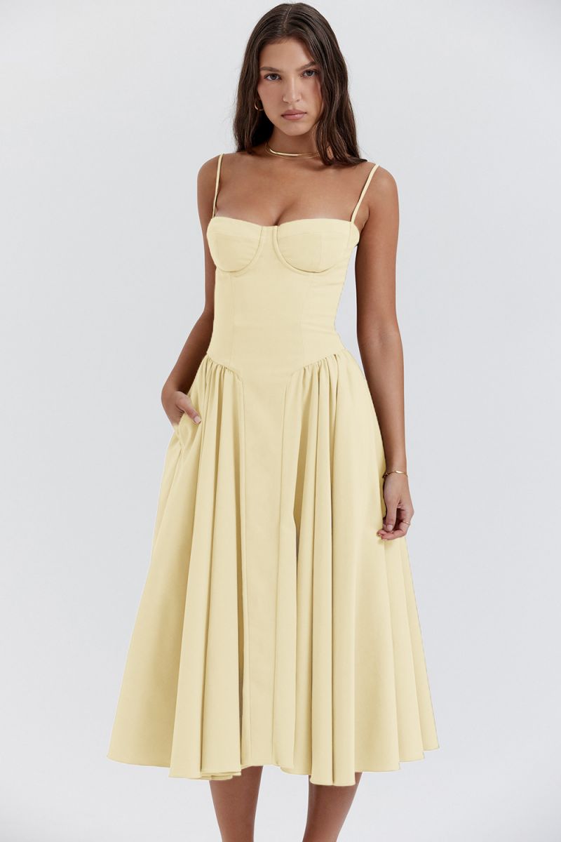 Agnese – Corset Bodice Midi Dress