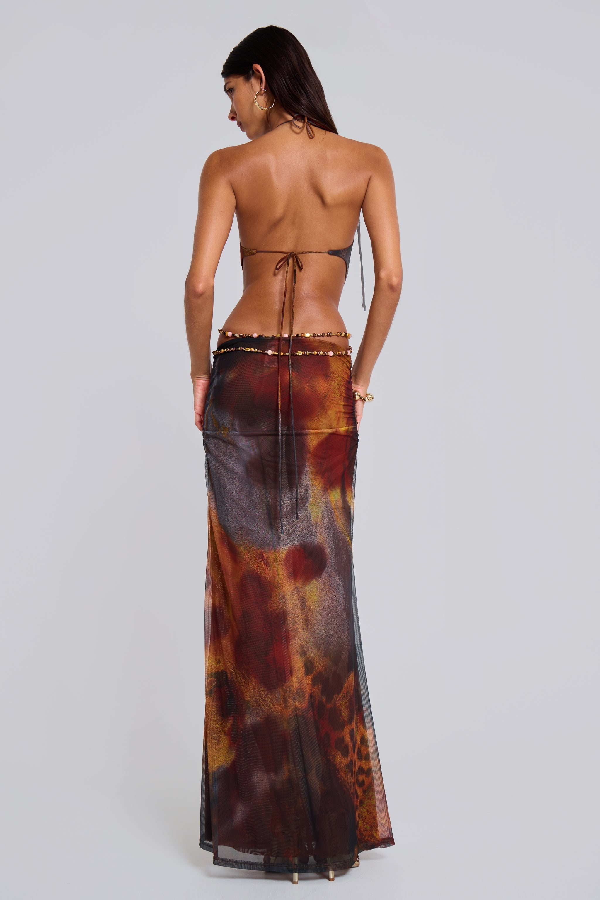 Martina – Cut-Out Beaded Mesh Gown