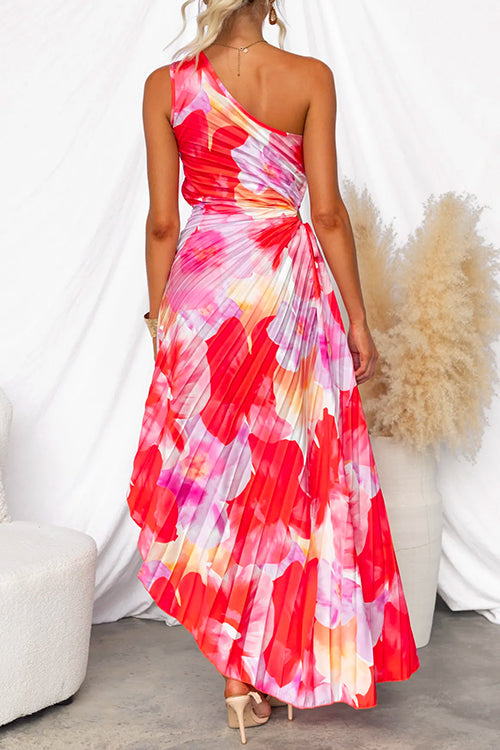 Kacie – One-Shoulder Pleated Maxi