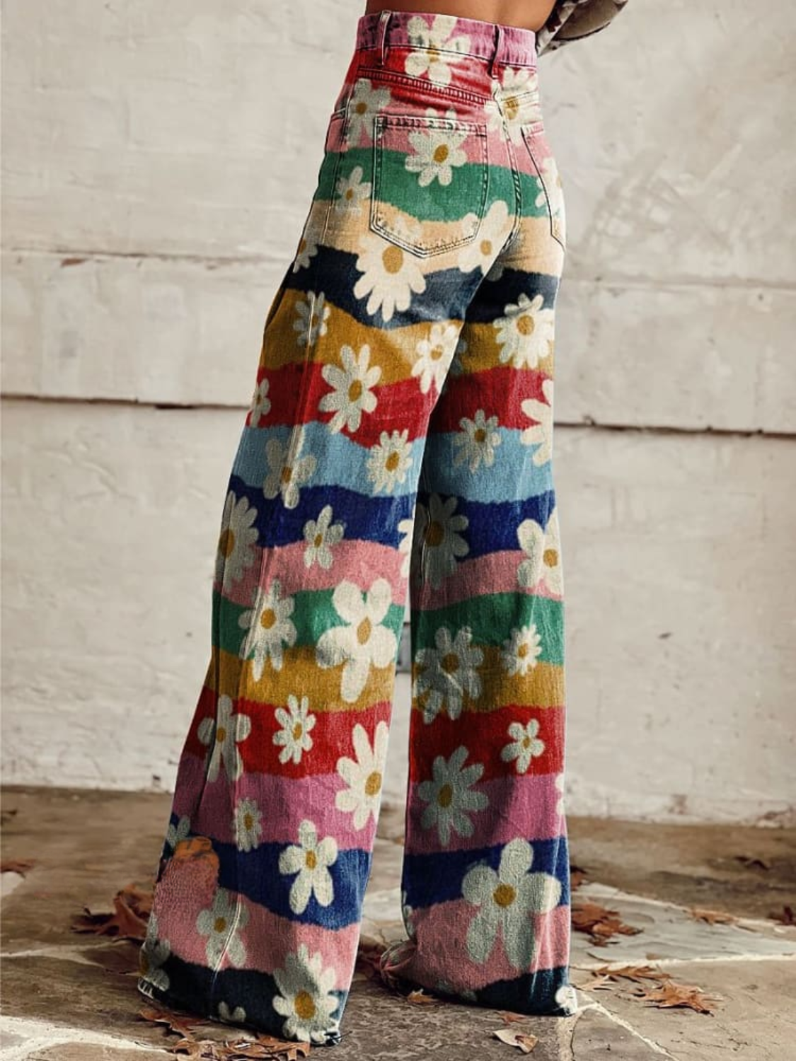 BLOSSOM - Retro Floral Palazzo Trousers