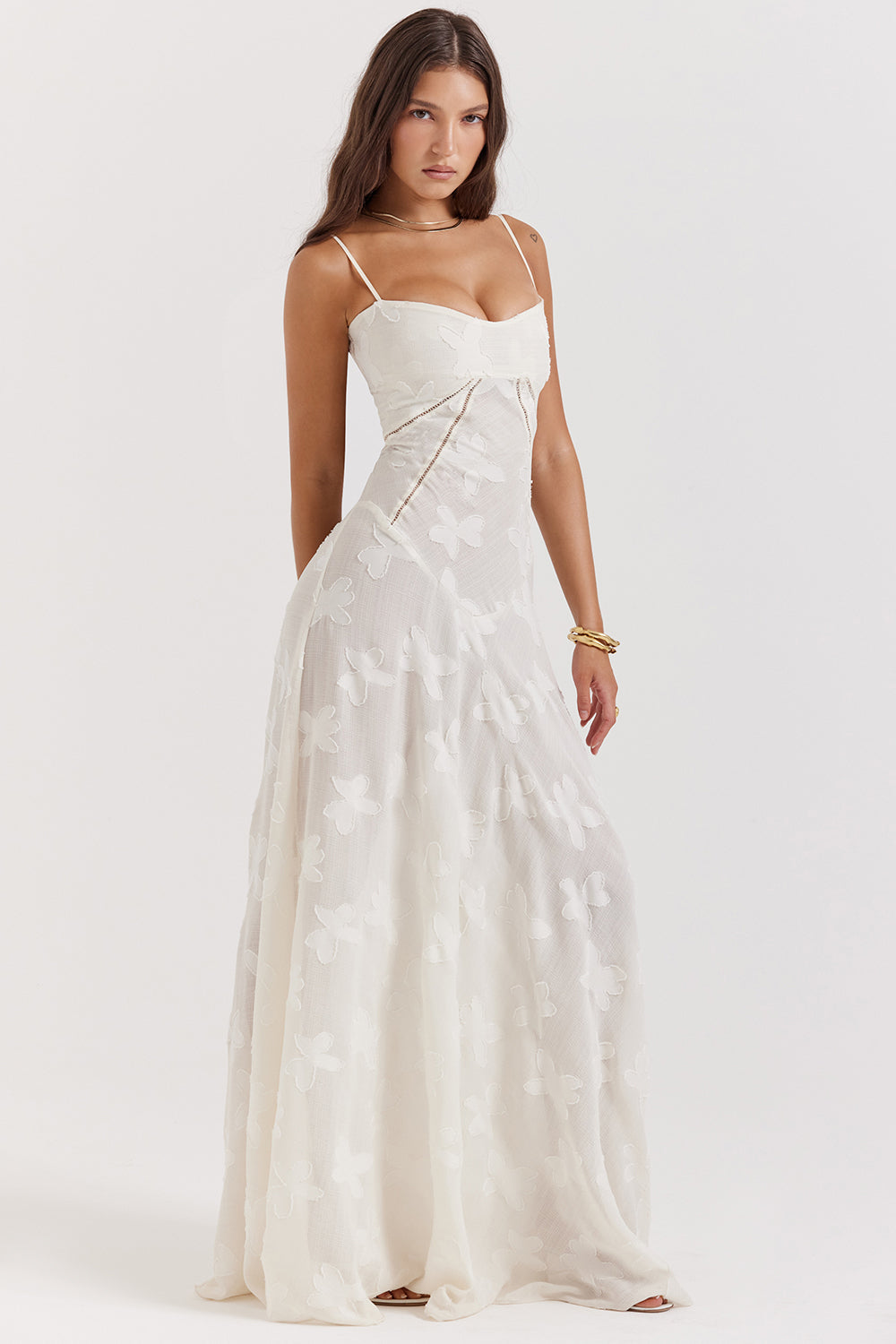 Berenice – Sheer Appliqué Maxi Dress