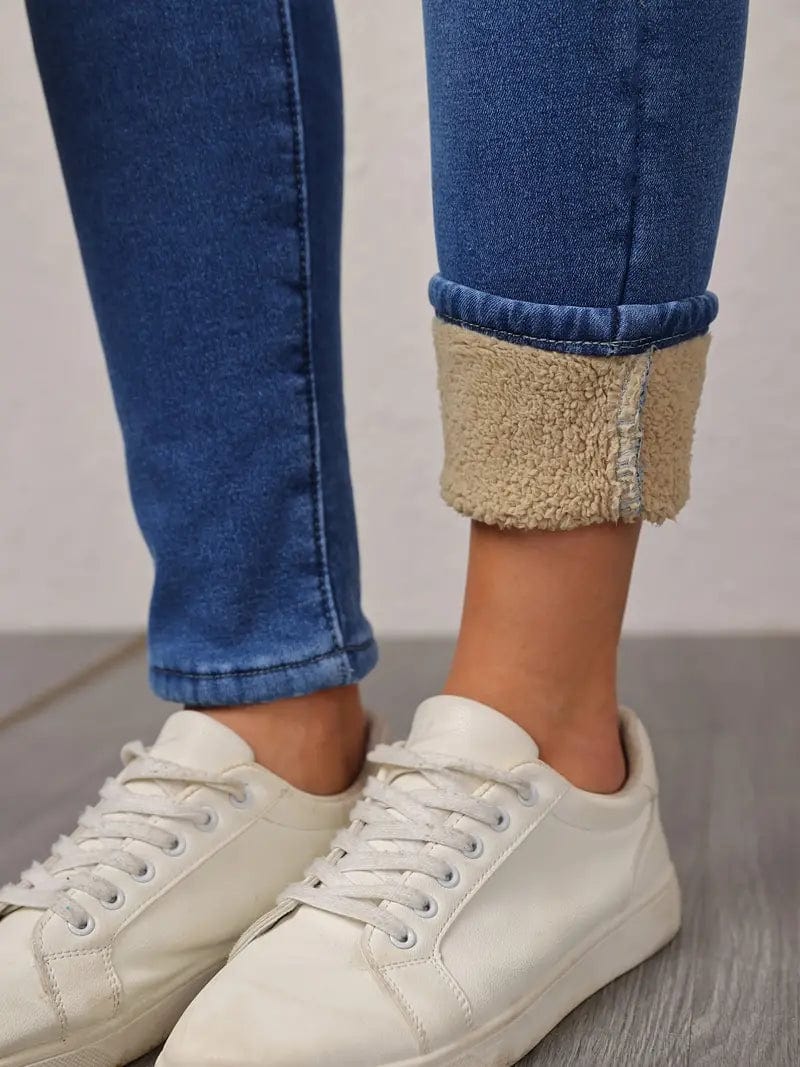 Jeans with fleece lining