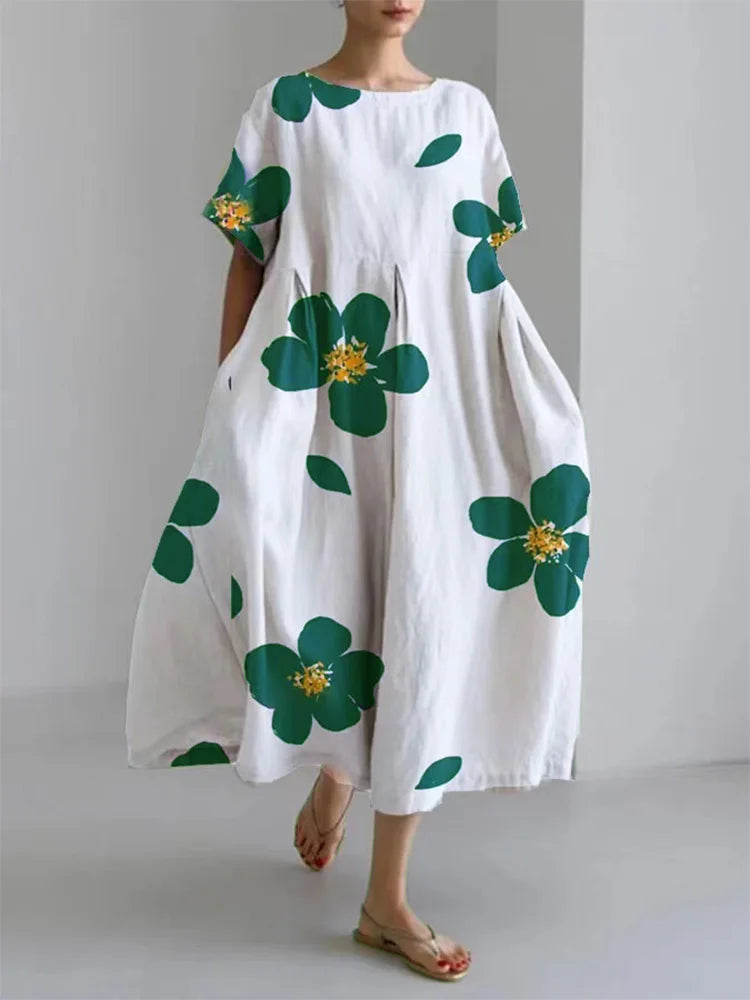 CATERINA | Long Summer Dress with Vivid Flowers and Soft Comfort for Sunny Days