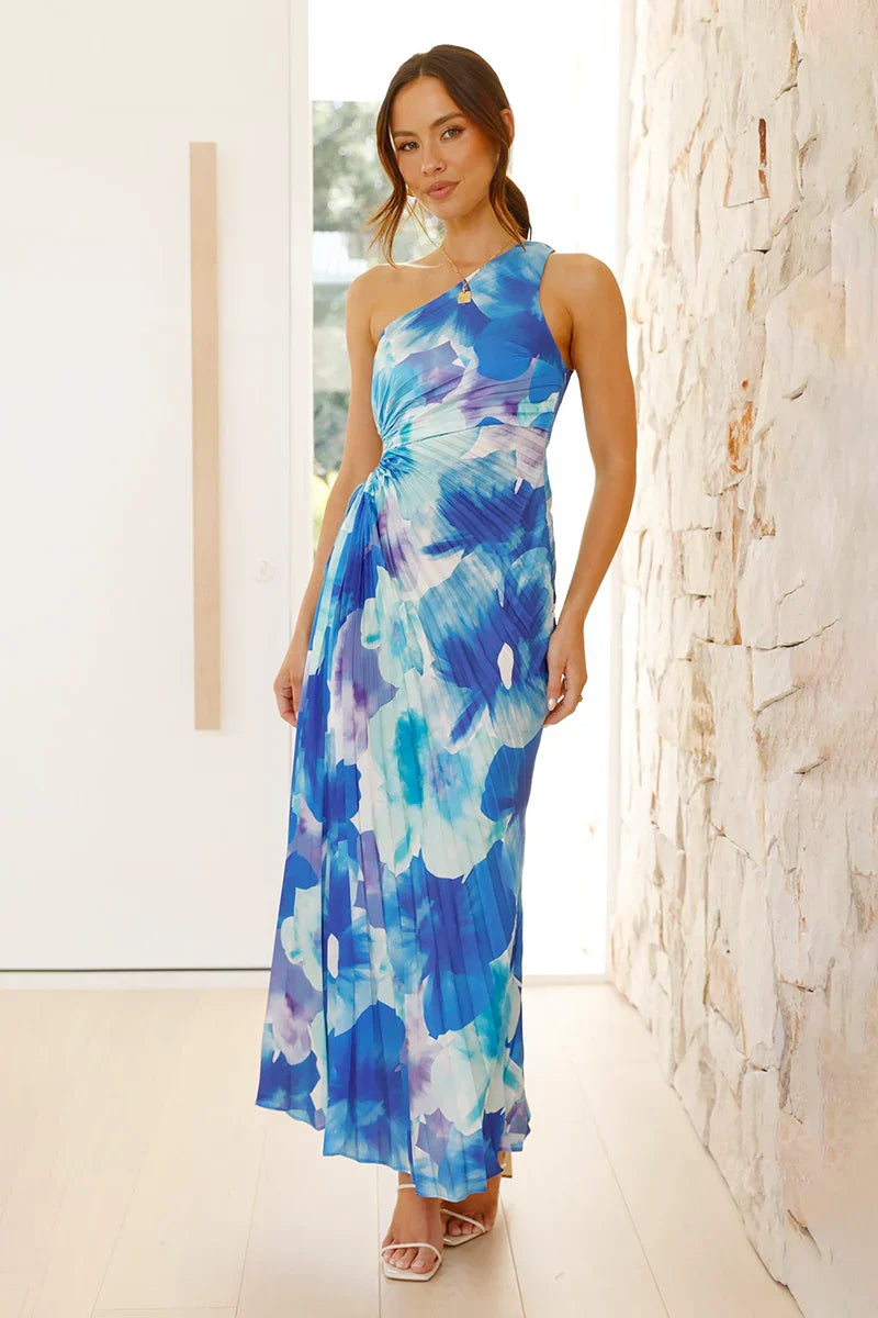Carmela – Ruched One-Shoulder Maxi