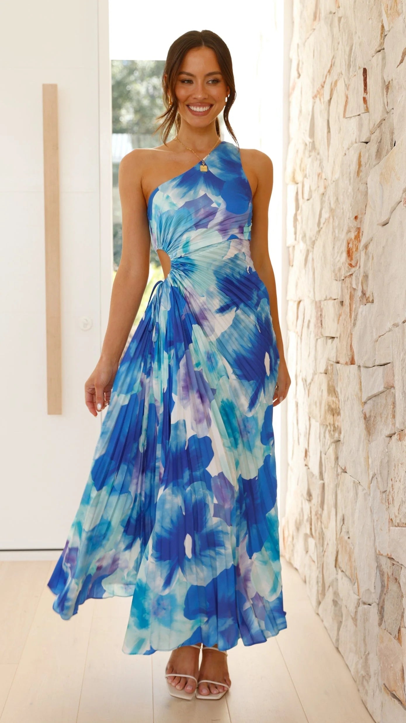 Carmela – Ruched One-Shoulder Maxi