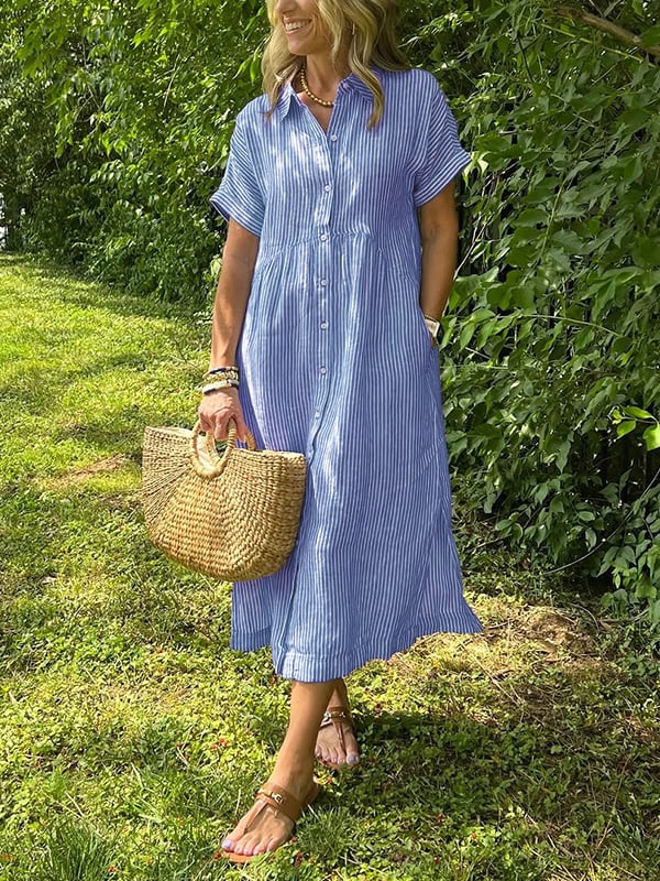 Angela – Button-Up Shirt Midi Dress