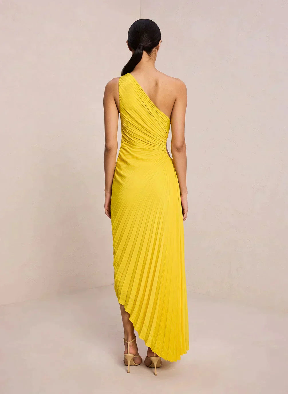 Sylviana – Twist-Pleated Midi Dress