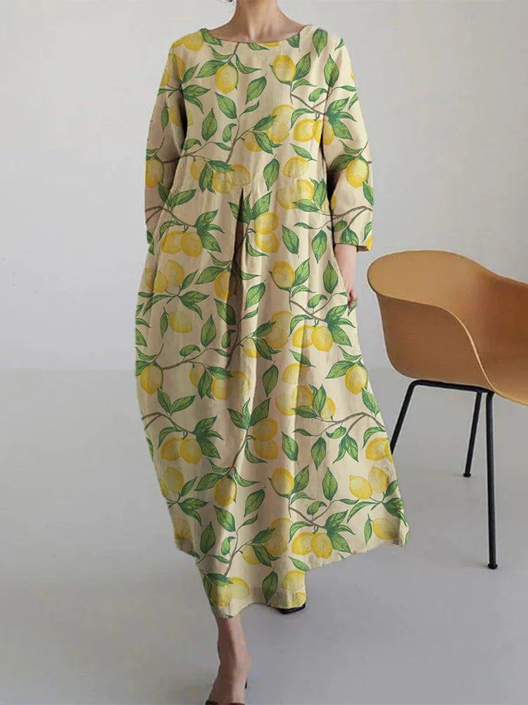 AURORA | Floral Midi Dress with Airy Comfort and Mediterranean Style Perfect for Summer