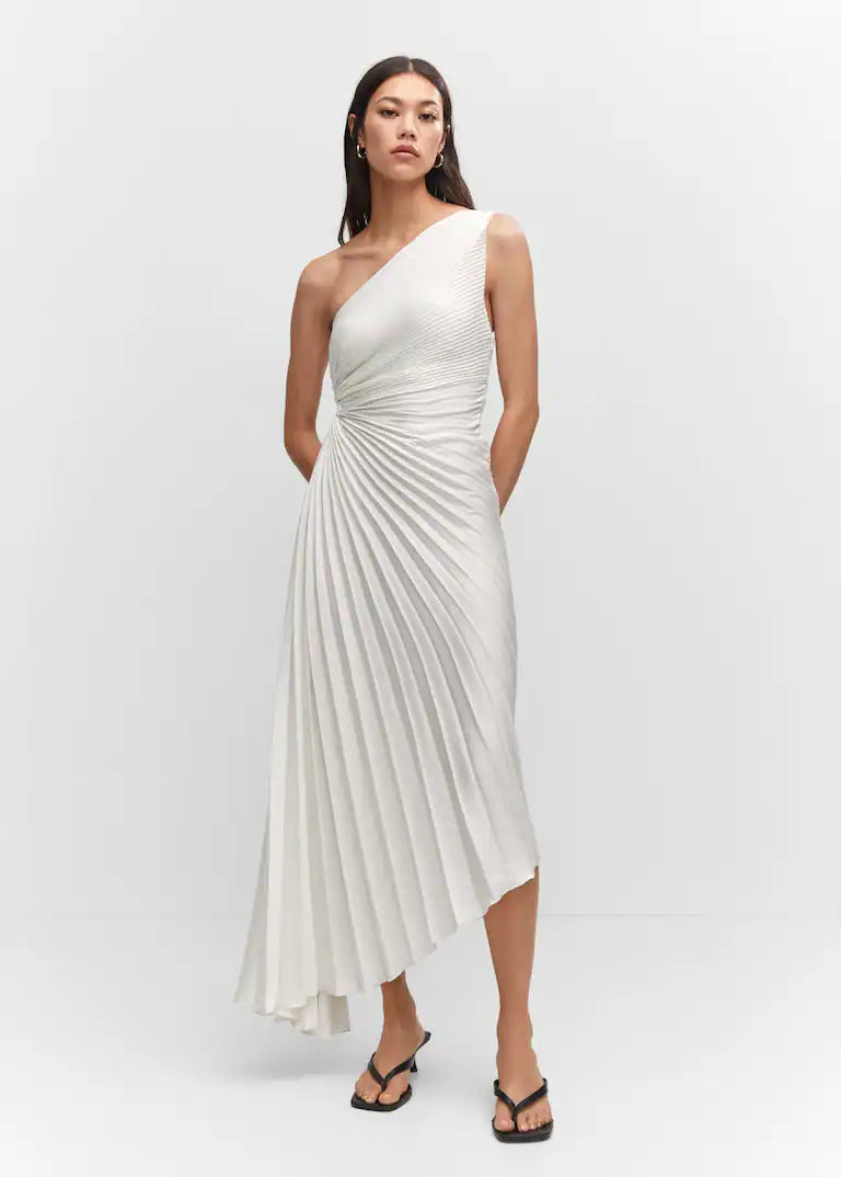 Sylviana – Twist-Pleated Midi Dress