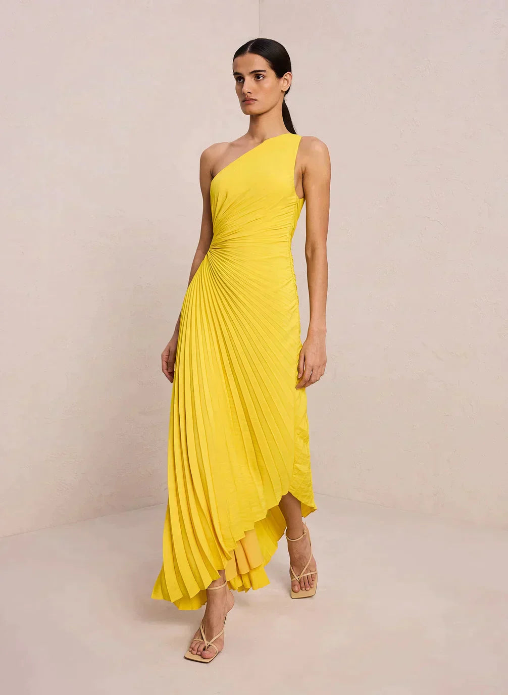 Sylviana – Twist-Pleated Midi Dress