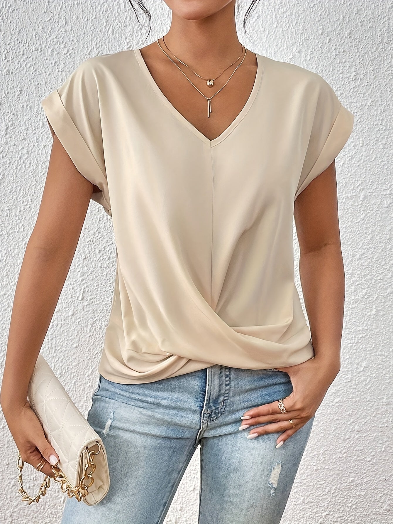 Faina – Elegant V-Neck Blouse for Women