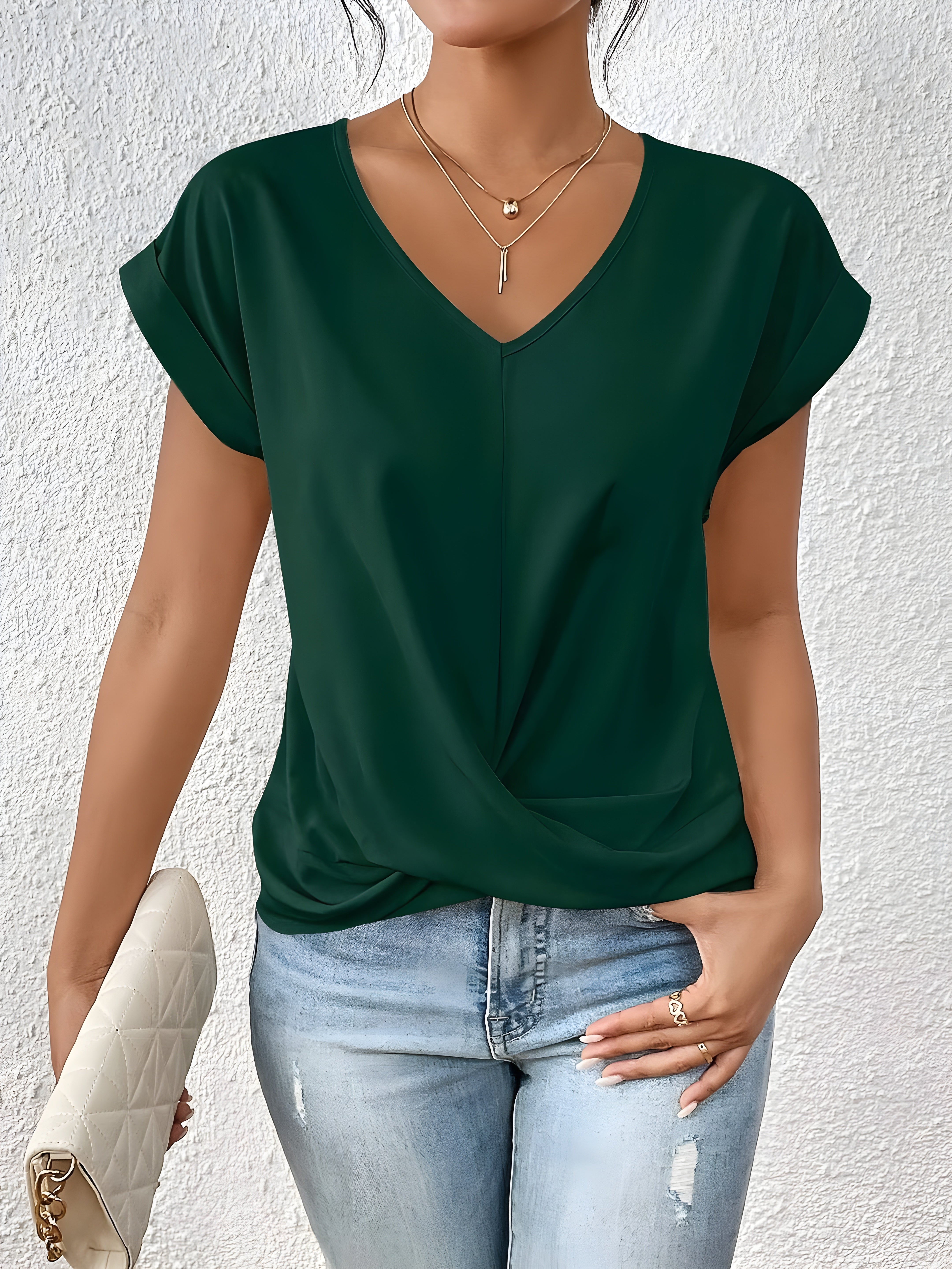 Faina – Elegant V-Neck Blouse for Women