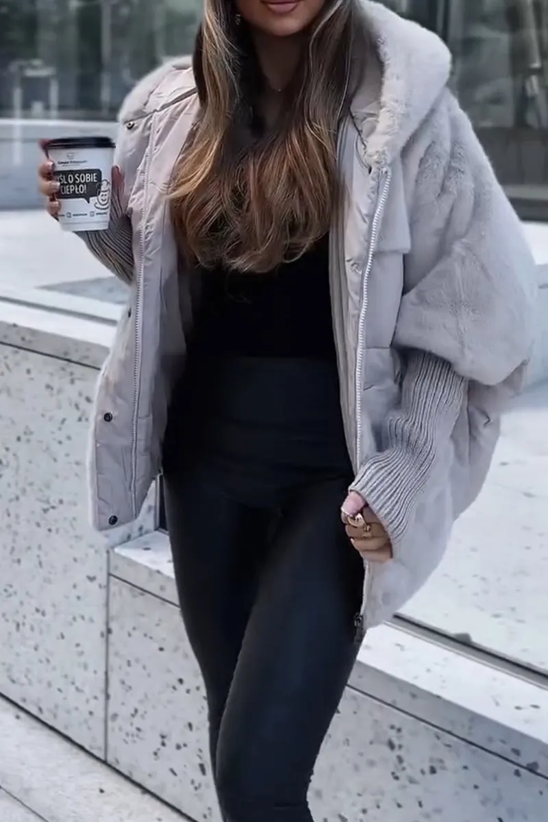 Bomber jacket with hood