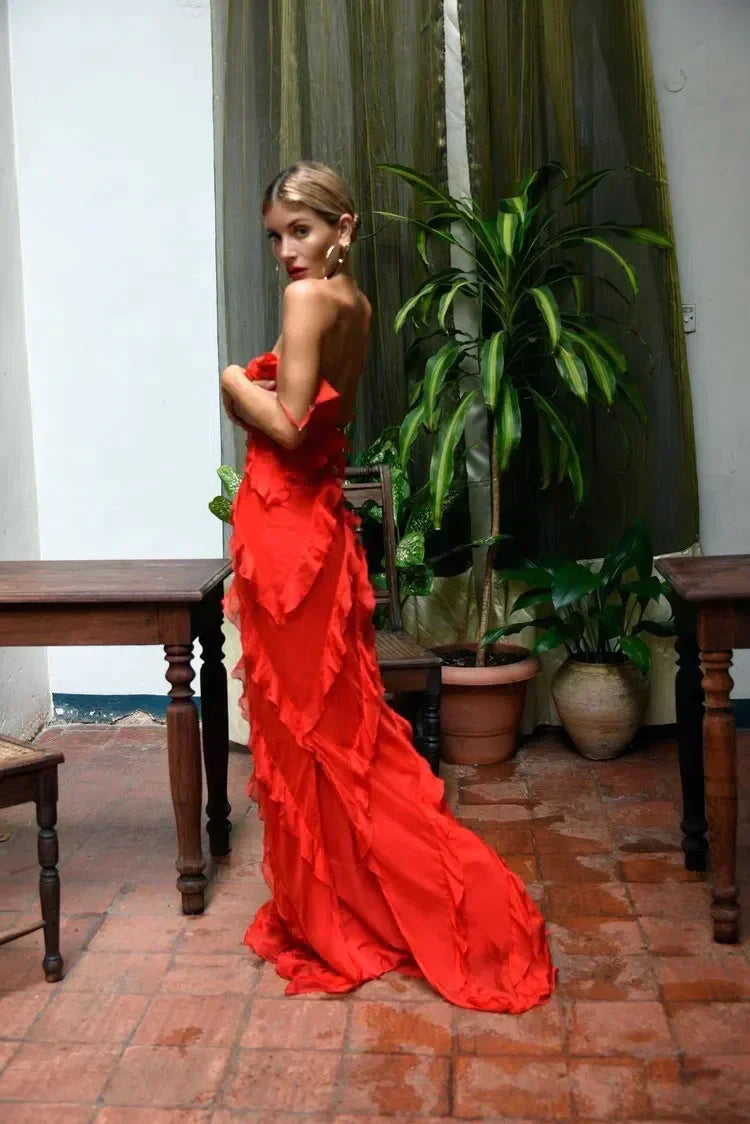 Zara – Ruffle Tiered Slip Gown
