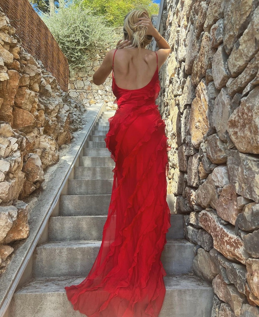 Zara – Ruffle Tiered Slip Gown